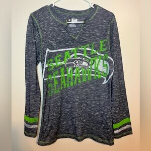 Seattle Seahawks Women’s Long Sleeve Tee Gray Size L NFL